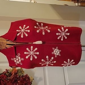 Wool Vest with Embroidered Snowflake Design
